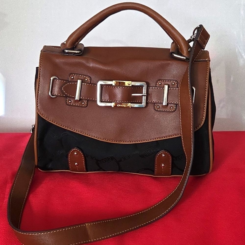 ❤️❤️ CHAPS Jacquard Fabric 2 Tone Crossbody/ Handle Bag